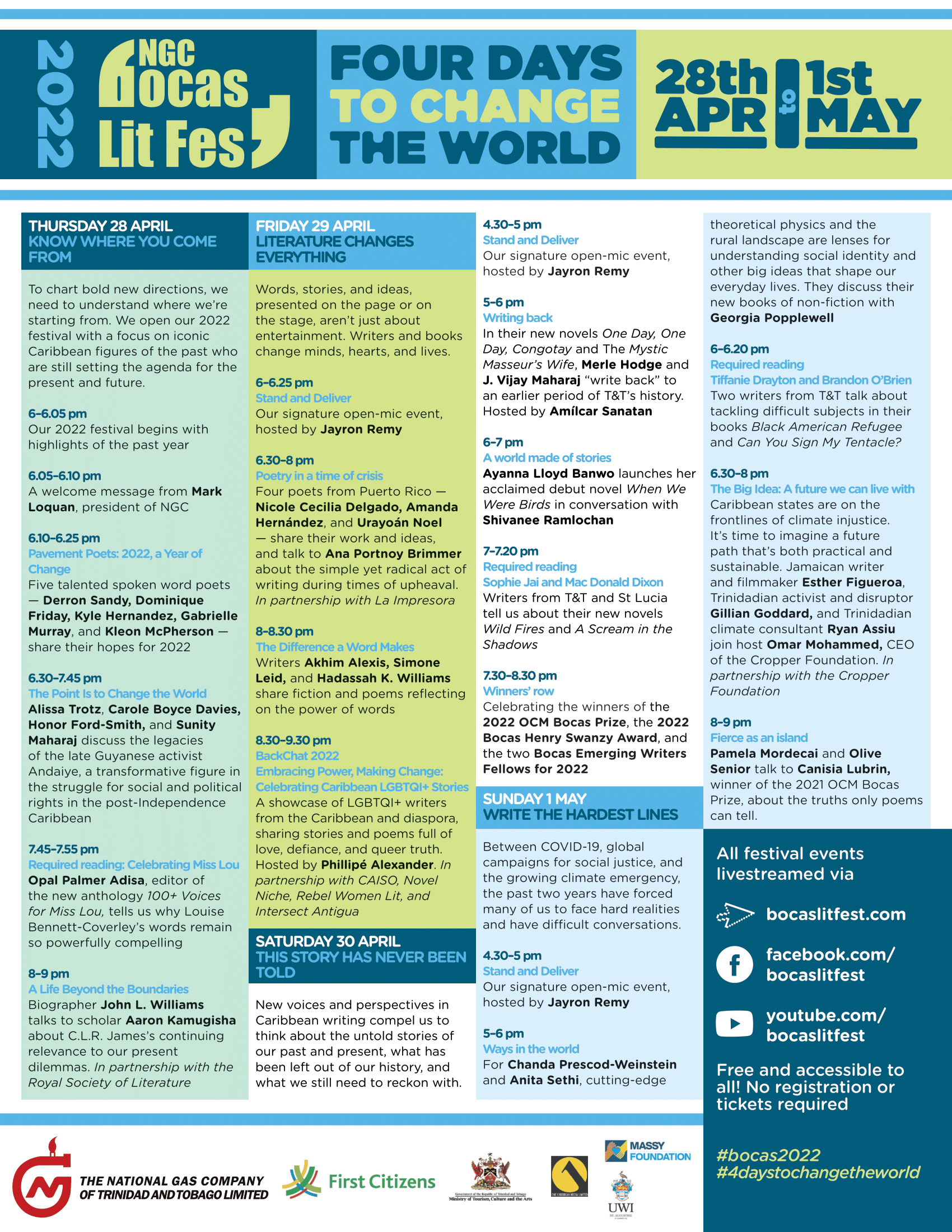 The Bocas Lit Fest 2022 Programme-1