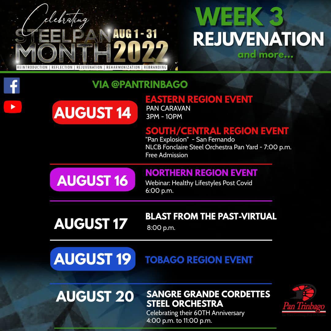 National Steelpan Month 2022 - Trinidad and Tobago - Pan Trinbago Activities and Celebrations - Week Three