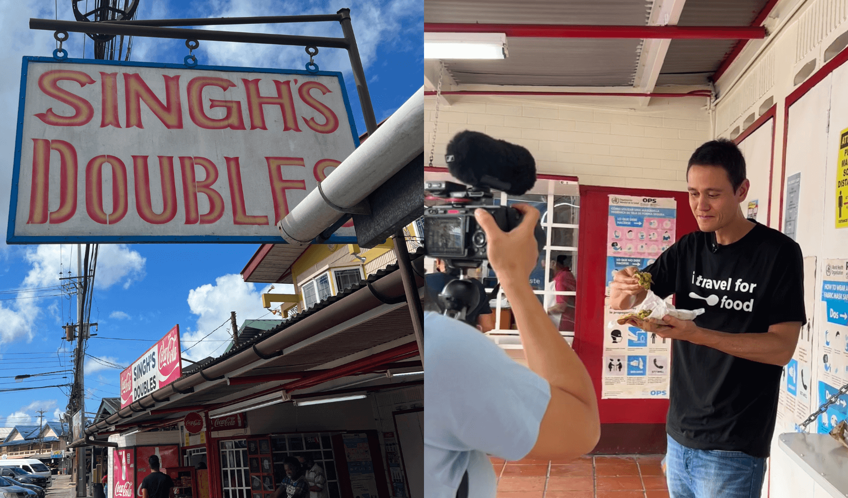 Mark Wiens at Singh’s Doubles in Debe, Trinidad (1)