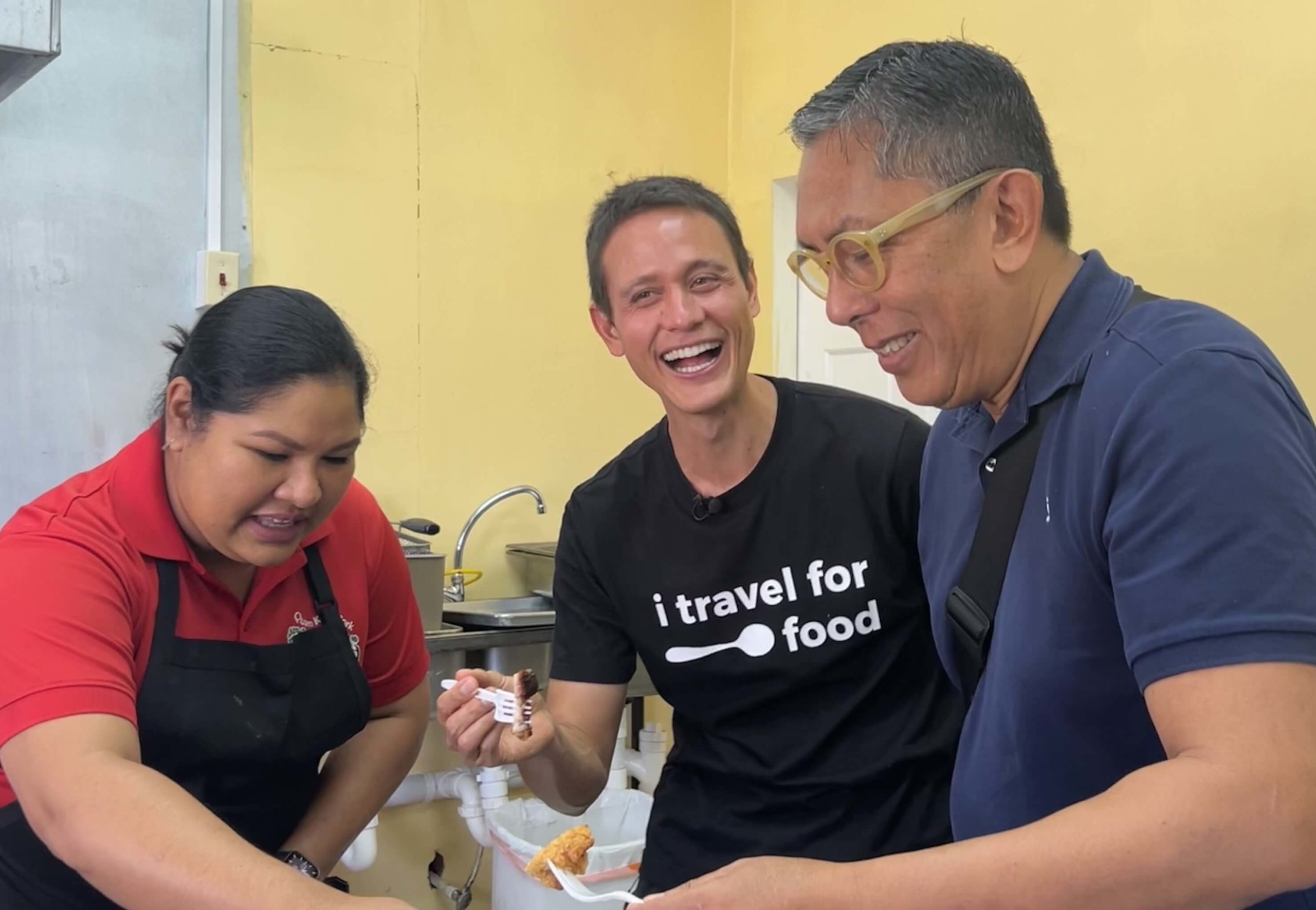Mark Wiens in Trinidad with Chef Ben Quan Kep from Quan Keps Pork Shed in Couva and Tony Chow (Chinese Laundry) in Trinidad
