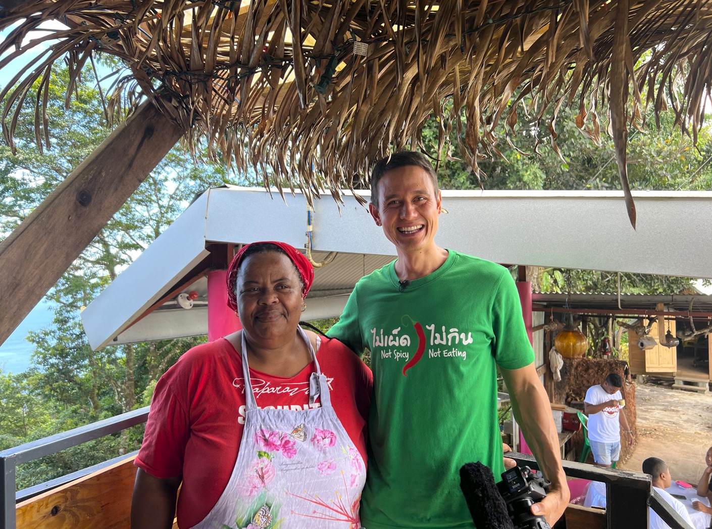 Mark Wiens with Aunty Julia in Paramin, Trinidad and Tobago
